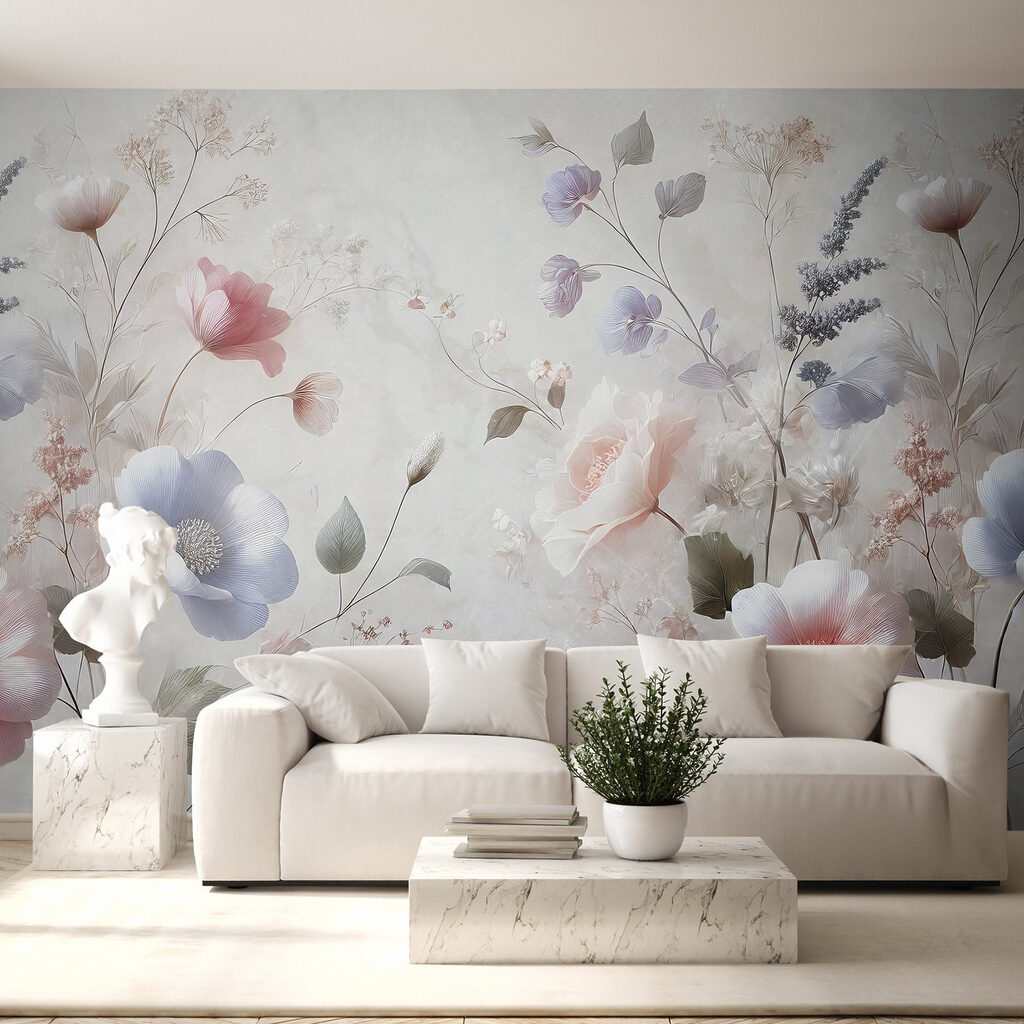 Delicate blooms in soft pastel hues