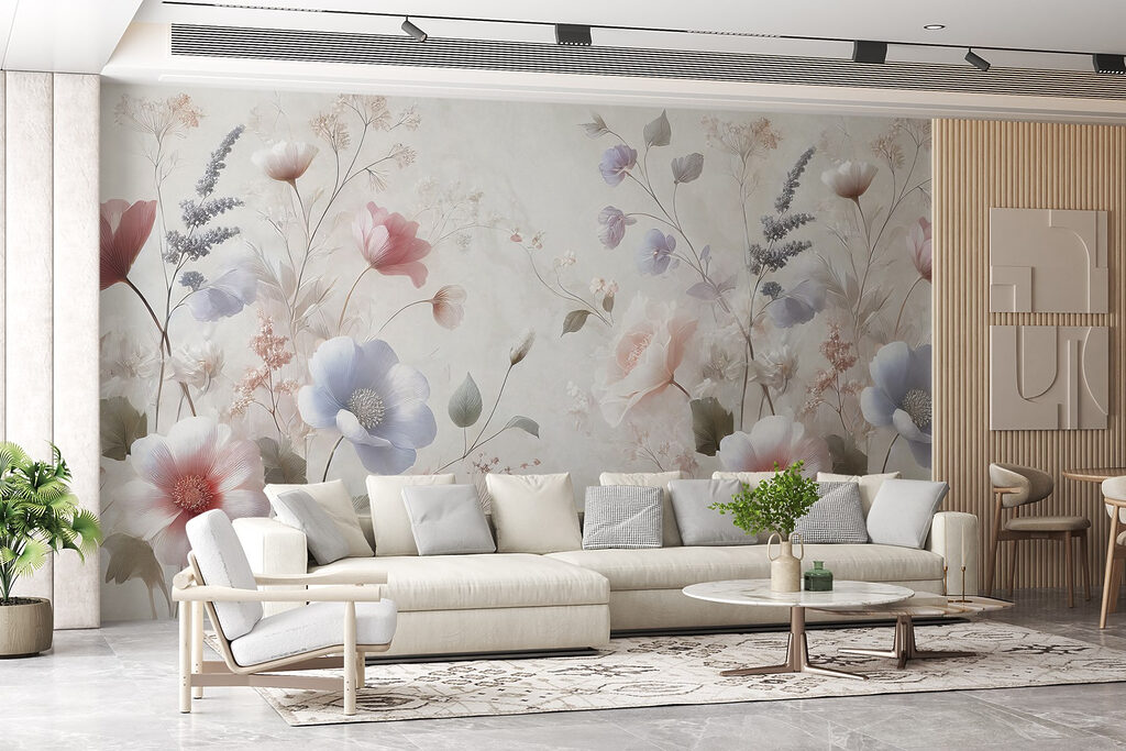 Delicate blooms in soft pastel hues