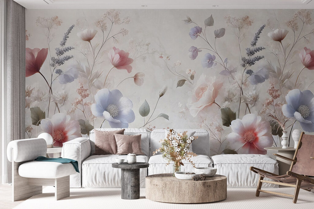 Delicate blooms in soft pastel hues