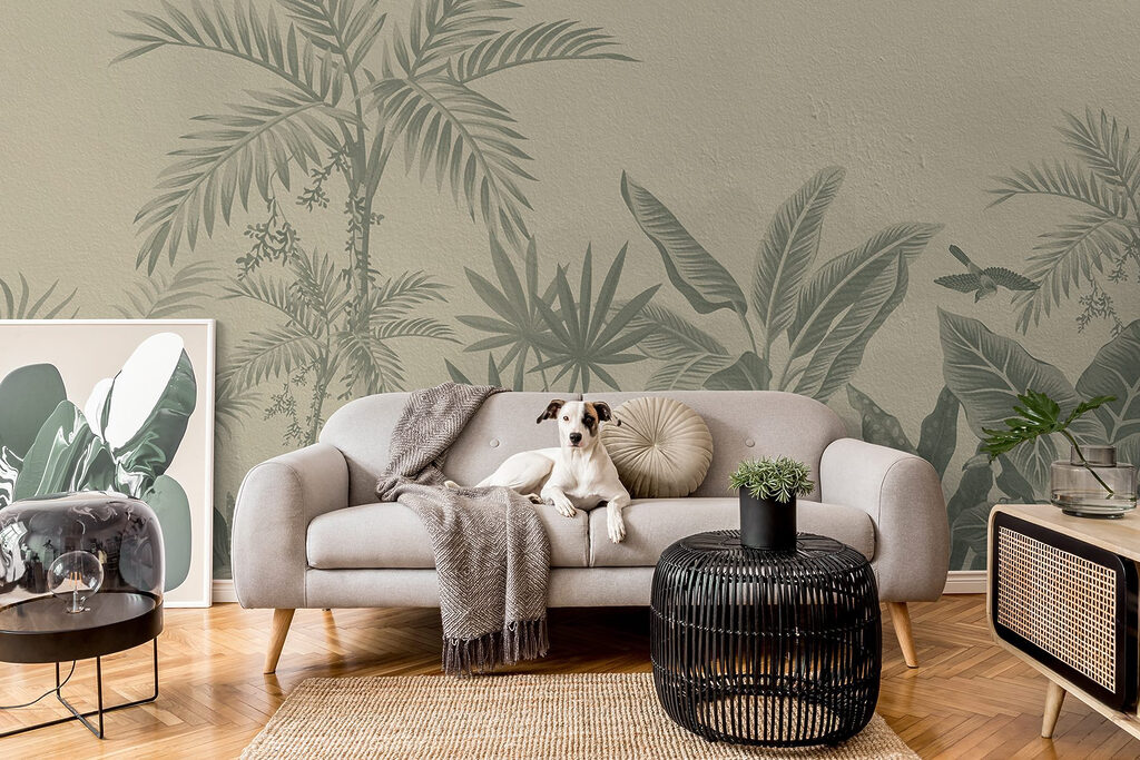 Wallpaper with plants on it