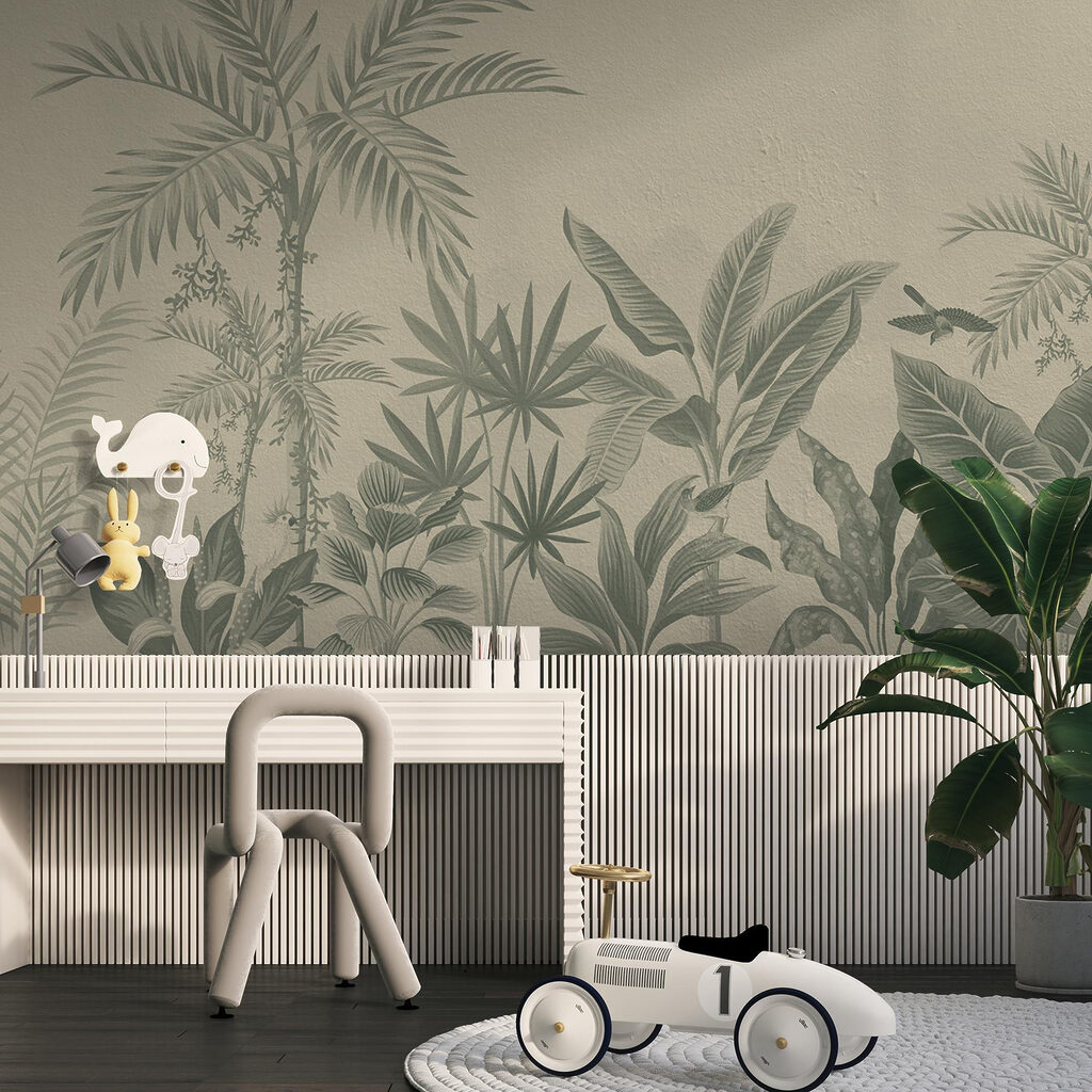Wallpaper with plants on it