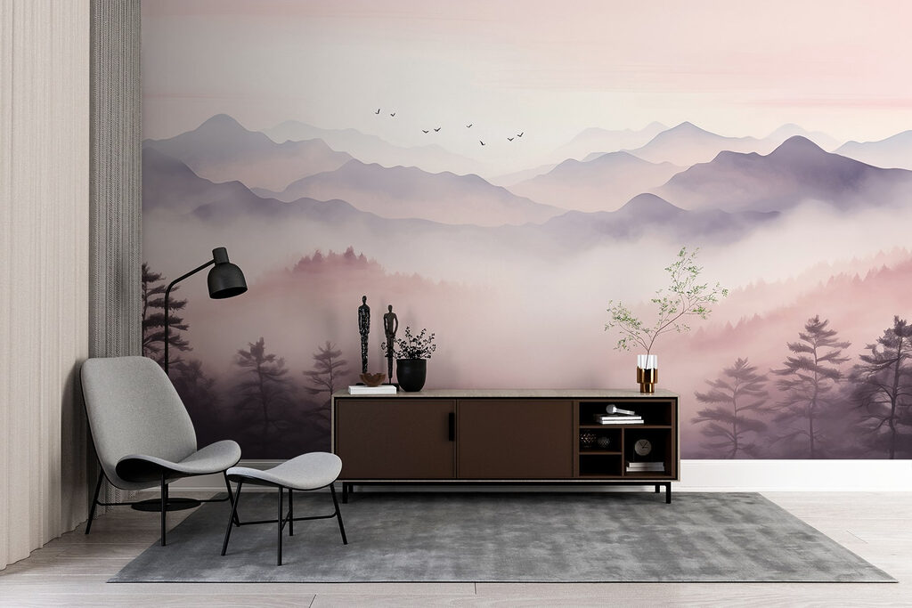 Landscape with trees and mountains Landscape with trees and mountains