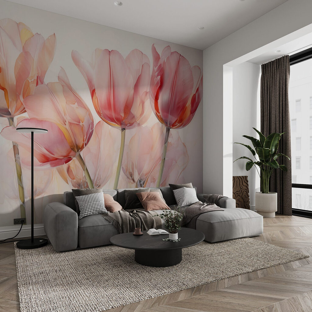 Group of pink tulips