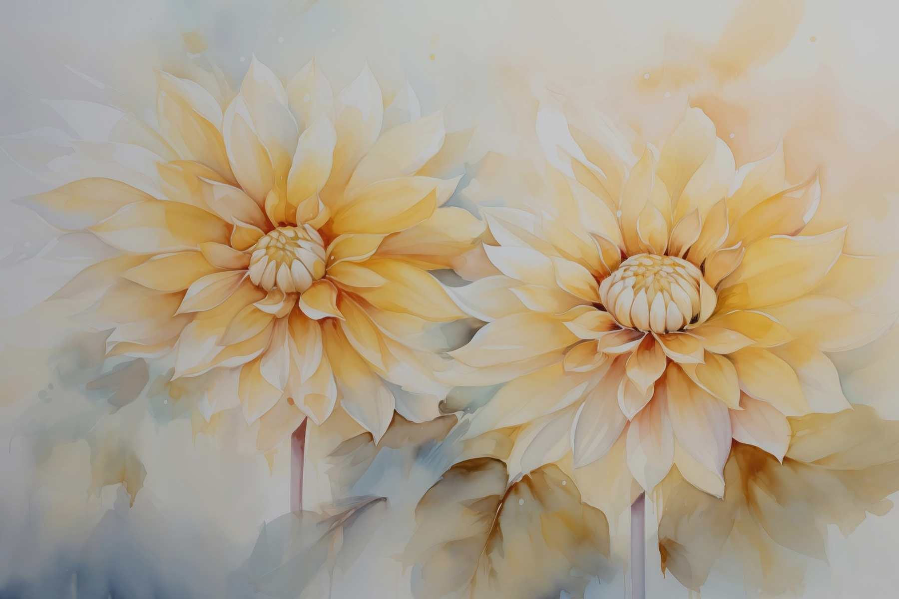 Painting of flowers on a white background Painting of flowers on a white background