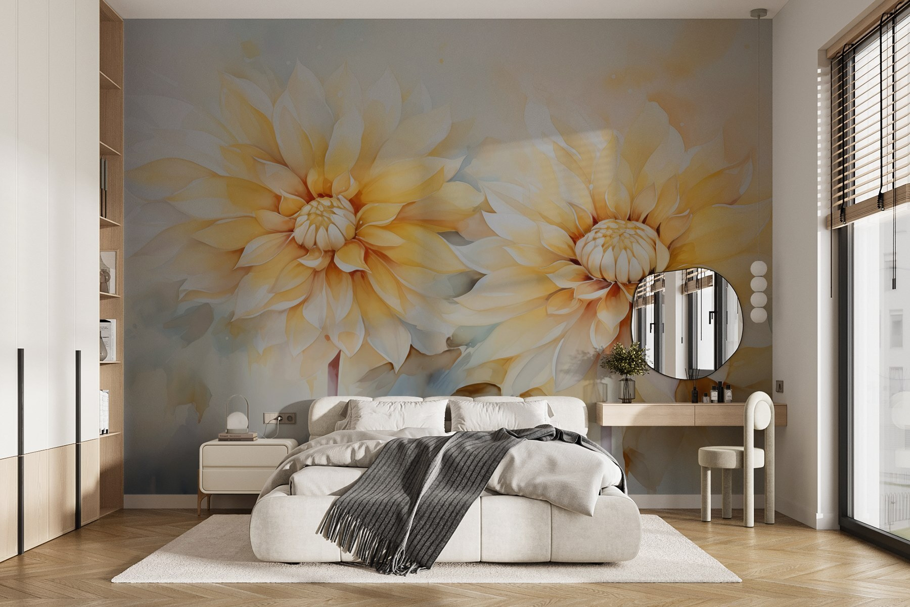 Painting of flowers on a white background Painting of flowers on a white background