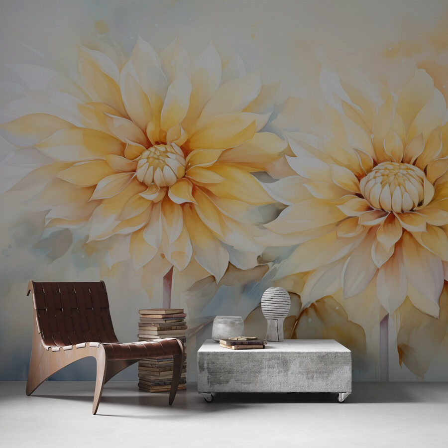 Painting of flowers on a white background Painting of flowers on a white background