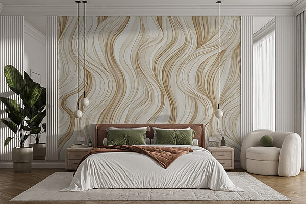 White and brown wavy pattern White and brown wavy pattern