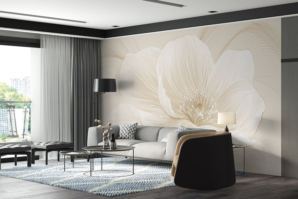 Delicate lines defining floral beauty