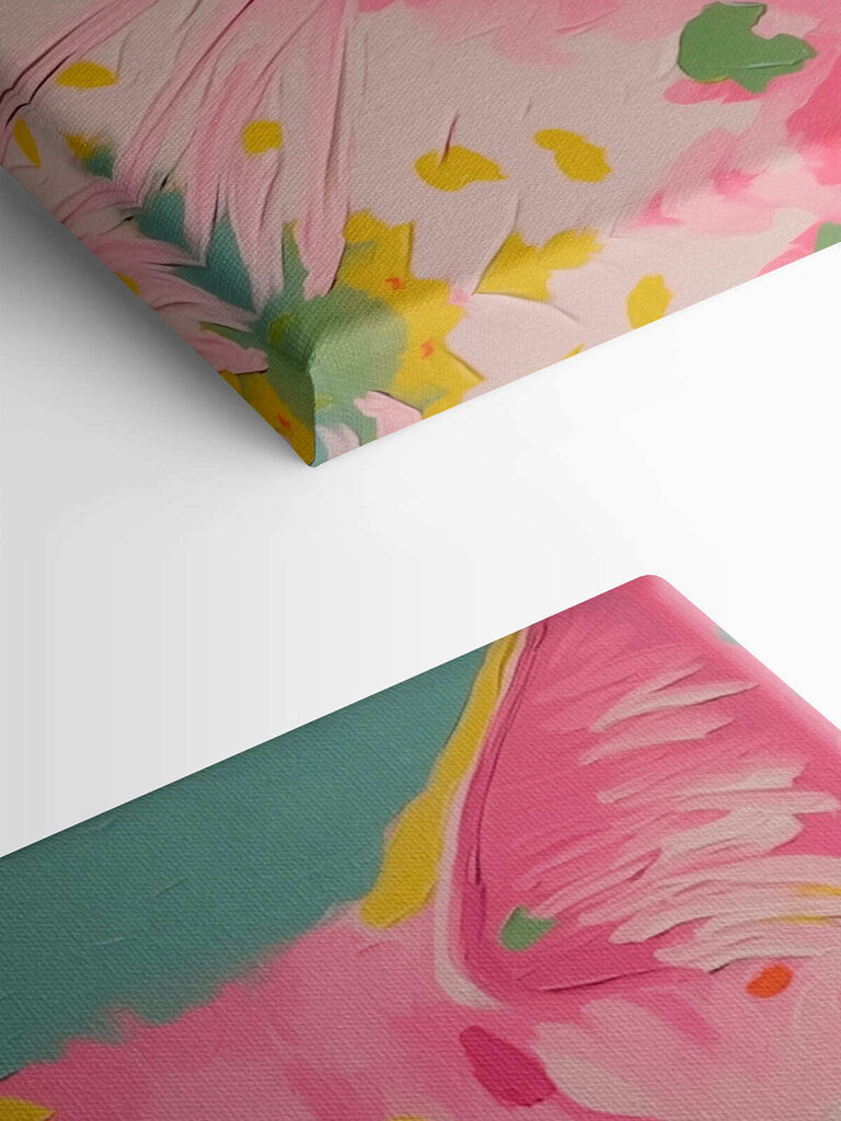 Painting of a cat with flowers on it