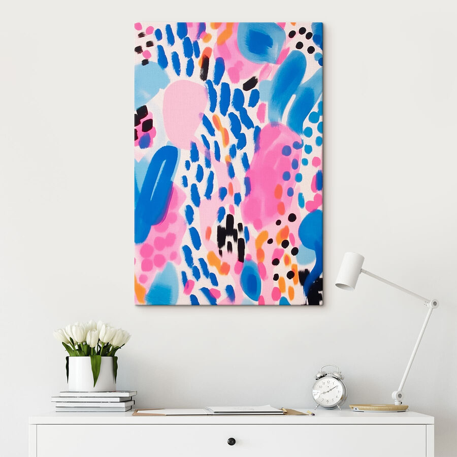 Colorful pattern with black and blue spots Colorful pattern with black and blue spots