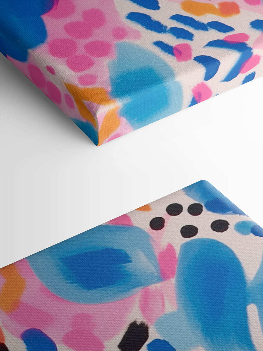 Colorful pattern with black and blue spots Colorful pattern with black and blue spots