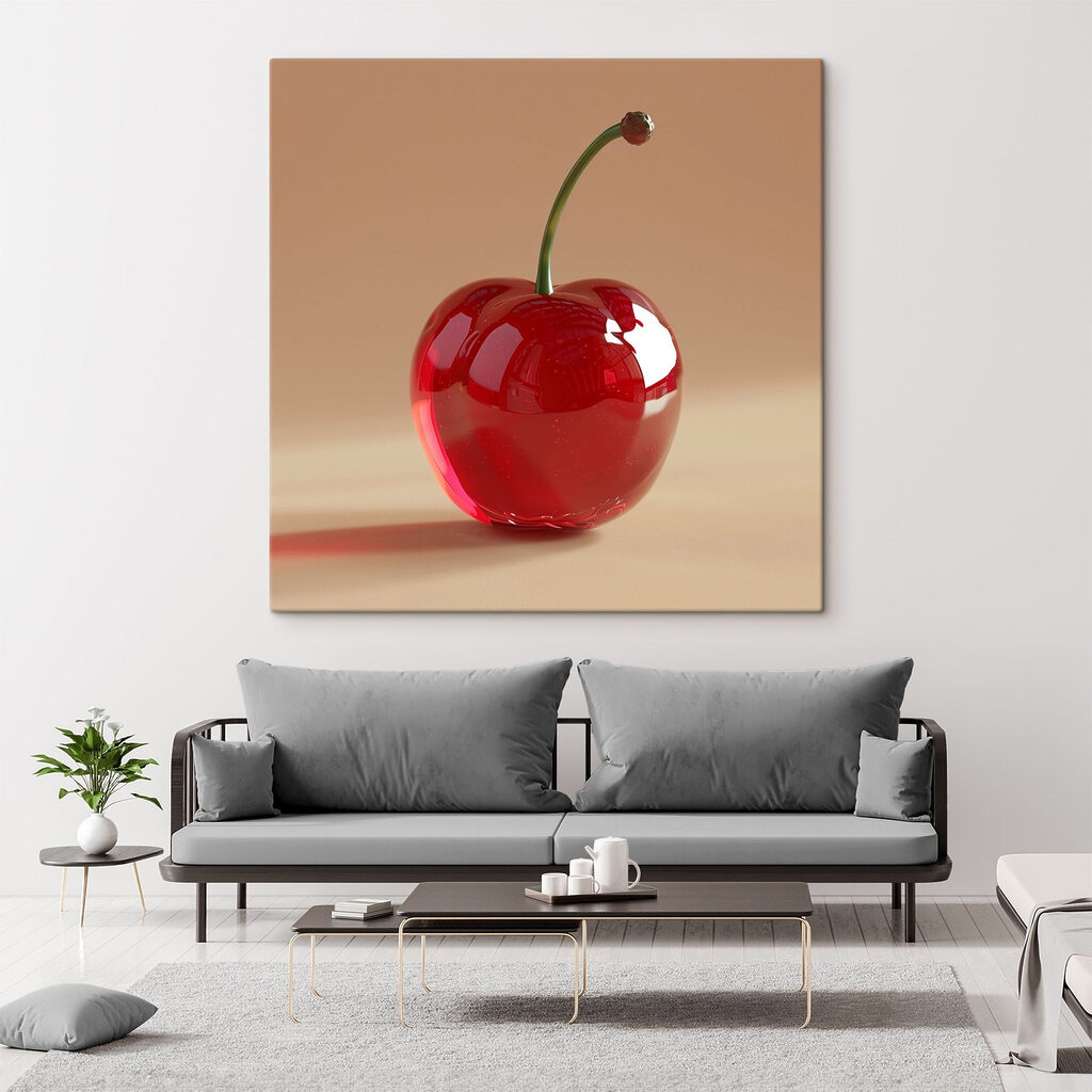 Red cherry with a stem