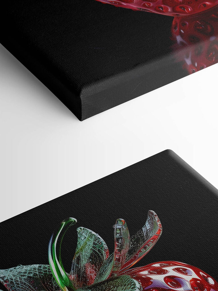 Glass strawberry with a green stem