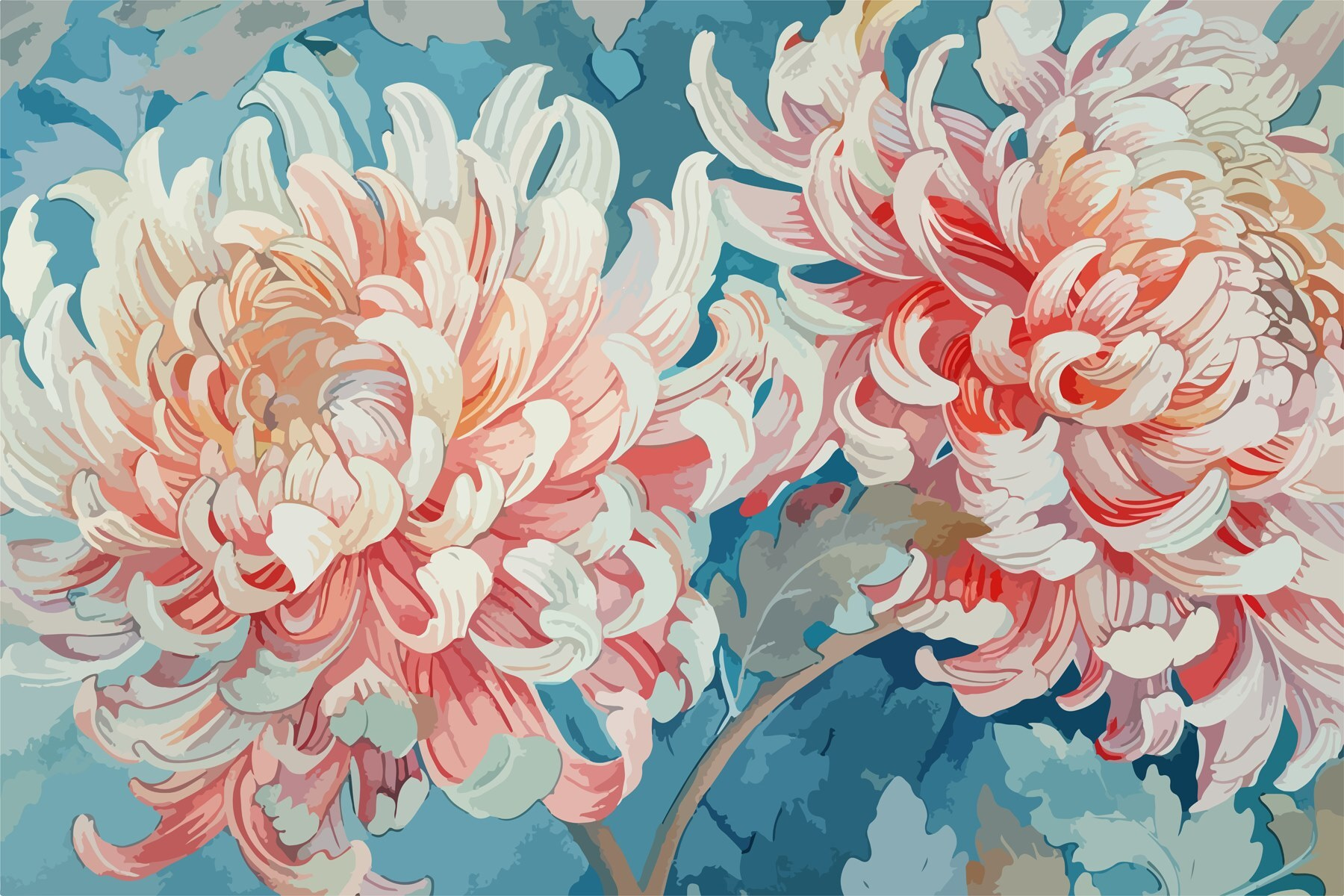 Blossoms in soft, delicate hues Blossoms in soft, delicate hues