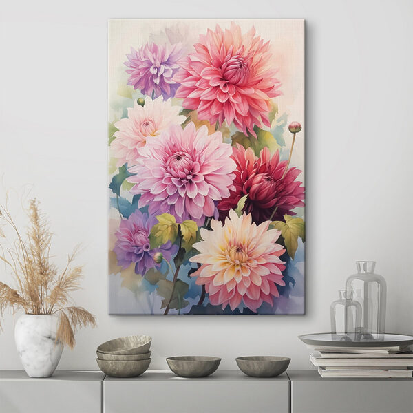 Painting of flowers on a white surface Painting of flowers on a white surface