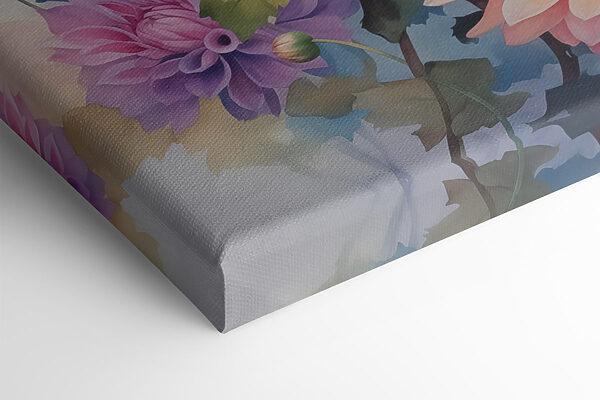 Painting of flowers on a white surface Painting of flowers on a white surface