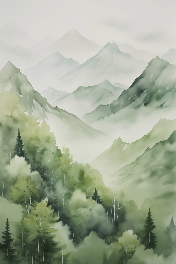 Painting of a mountain range Painting of a mountain range