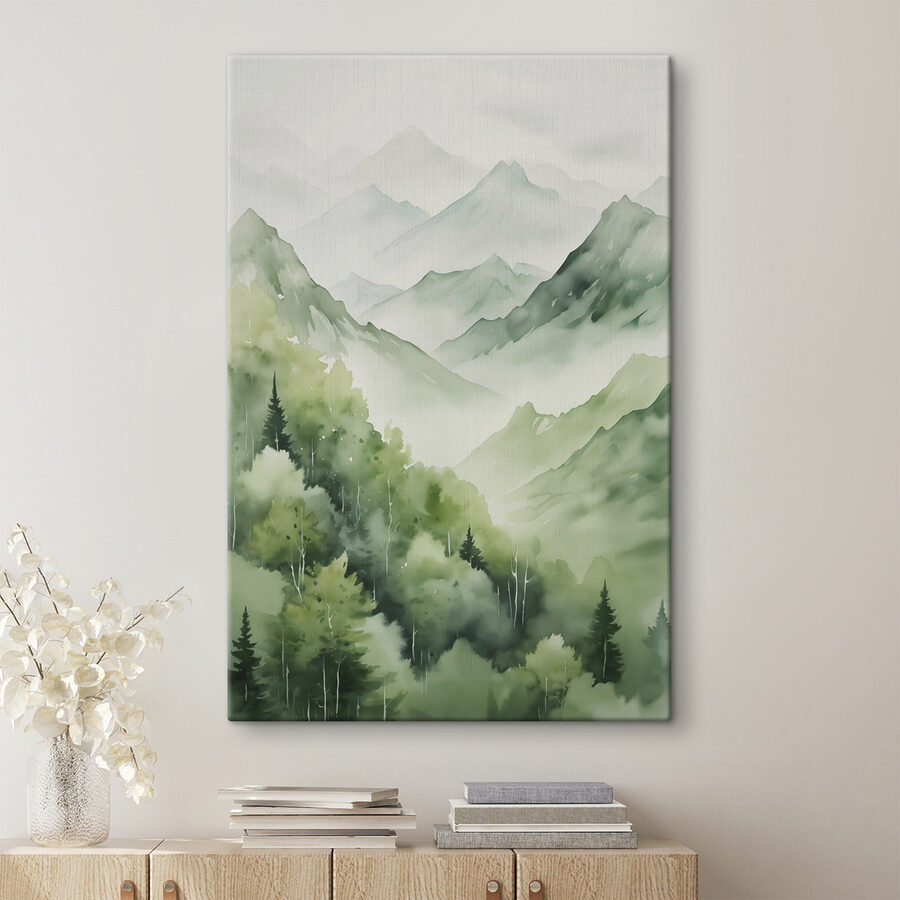 Painting of a mountain range Painting of a mountain range