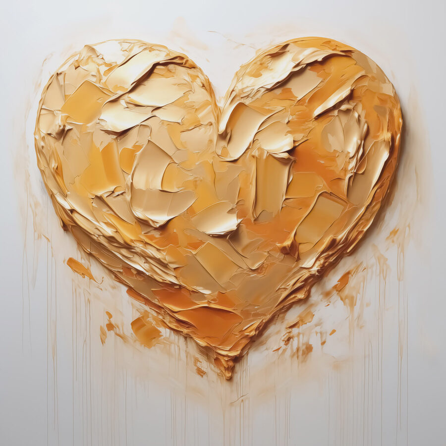 Heart shaped object with a paint splatter Heart shaped object with a paint splatter