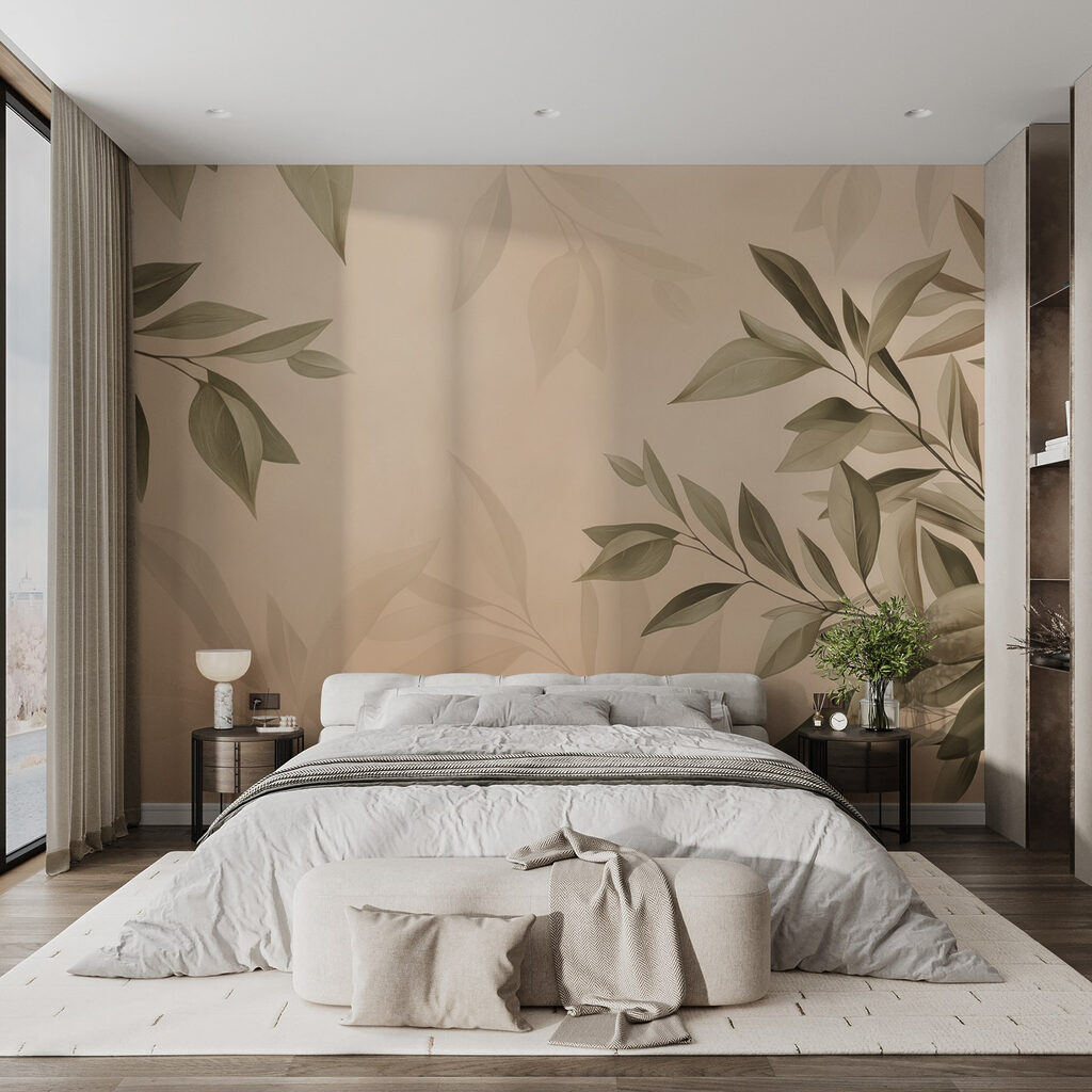 Soft leaves on a muted background