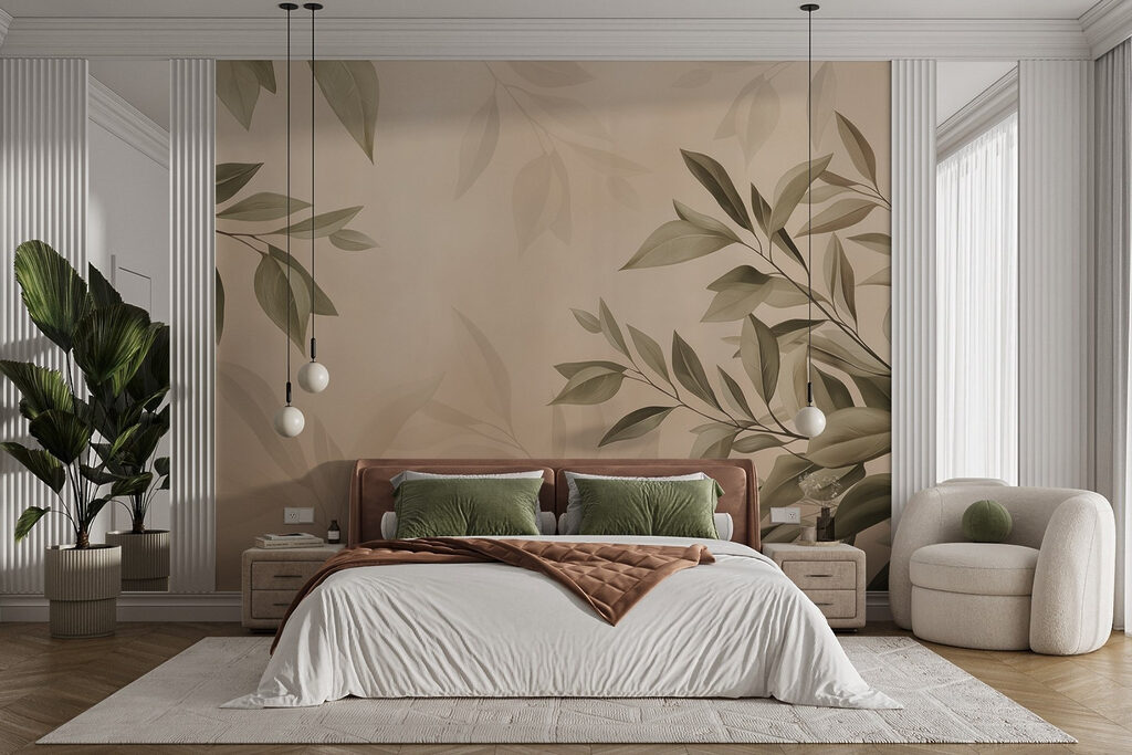 Soft leaves on a muted background