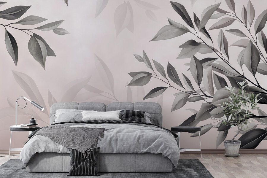 Serene leaves on a soft backdrop Serene leaves on a soft backdrop