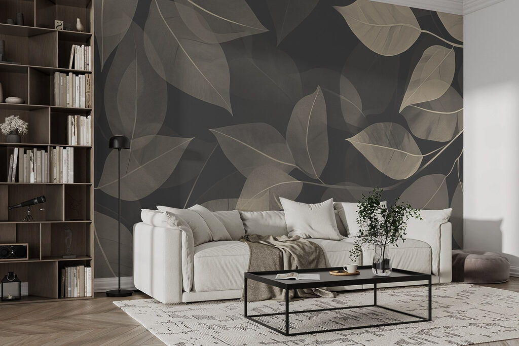 Soft leaves on dark canvas background Soft leaves on dark canvas background