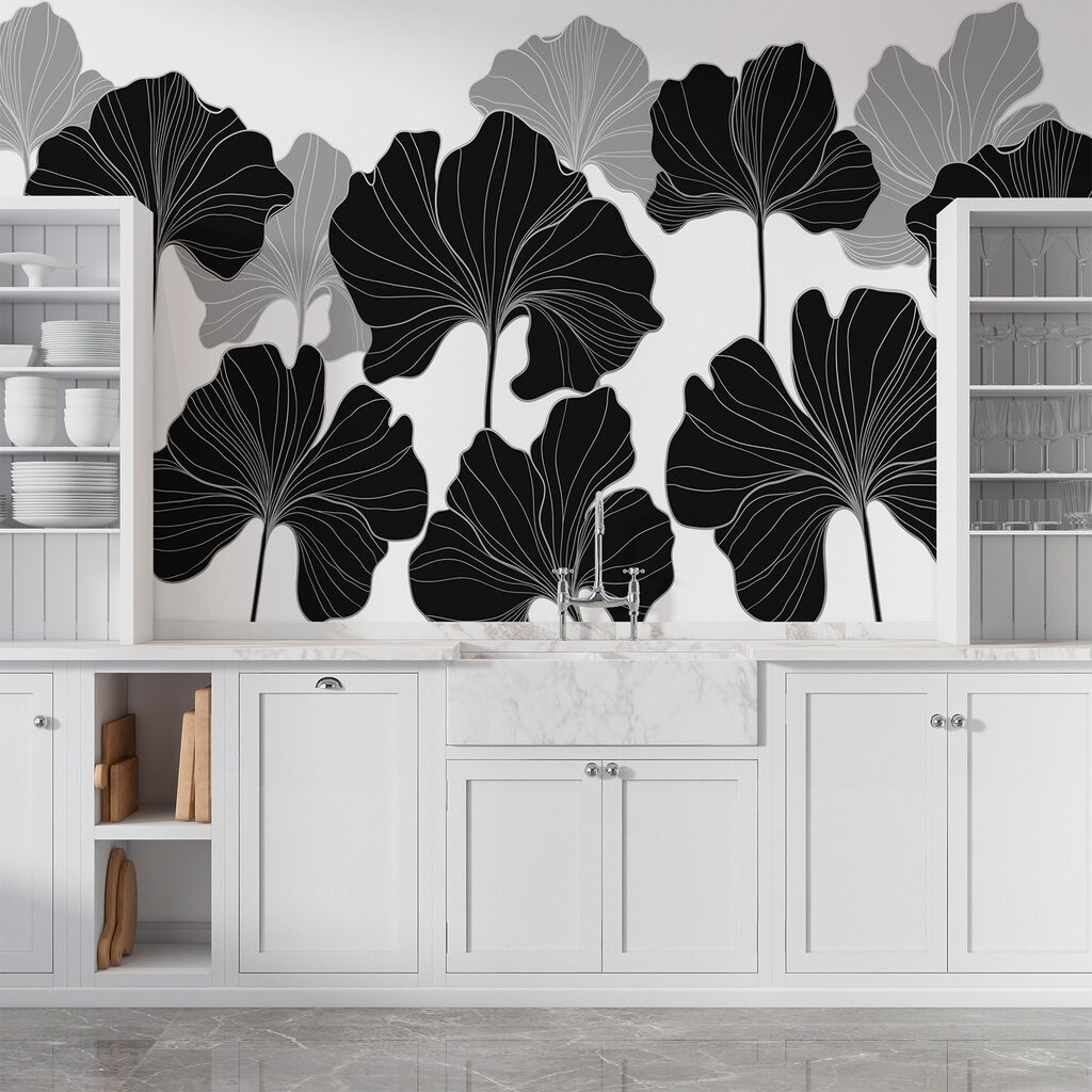 Black and white floral design Black and white floral design