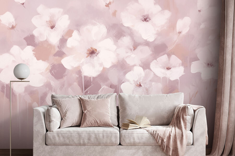 Painting of white flowers Painting of white flowers