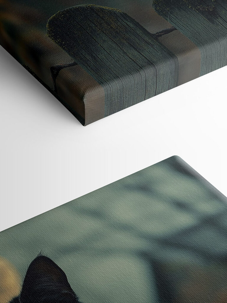 Black cat with yellow eyes behind a fence Black cat with yellow eyes behind a fence