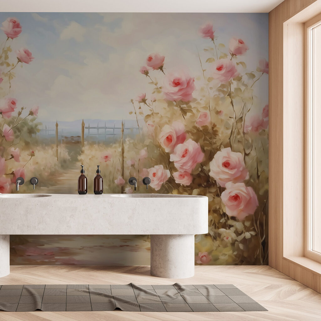 Painting of pink roses Painting of pink roses