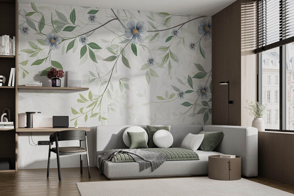 Painting of flowers and leaves Painting of flowers and leaves