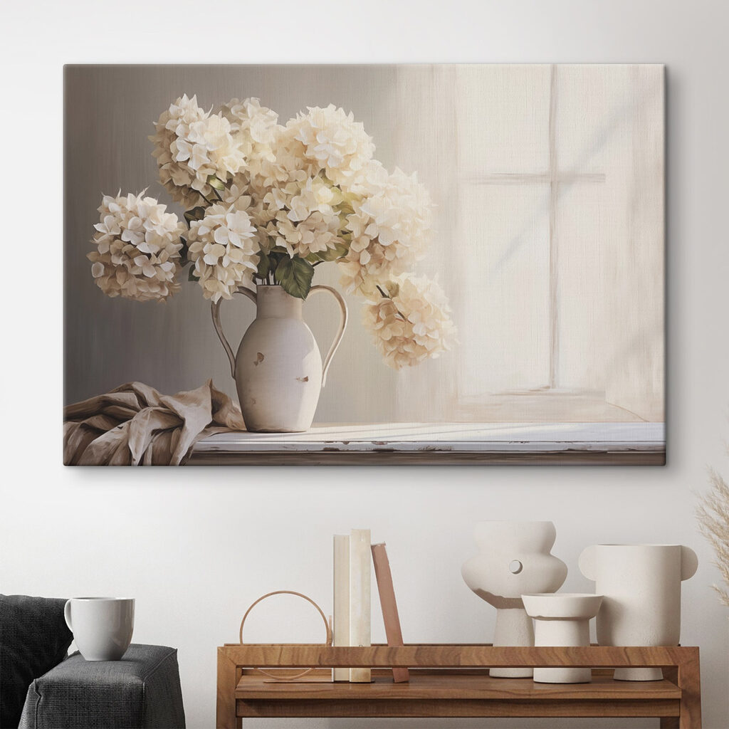 Painting of flowers in a vase