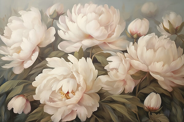Painting of white flowers Painting of white flowers
