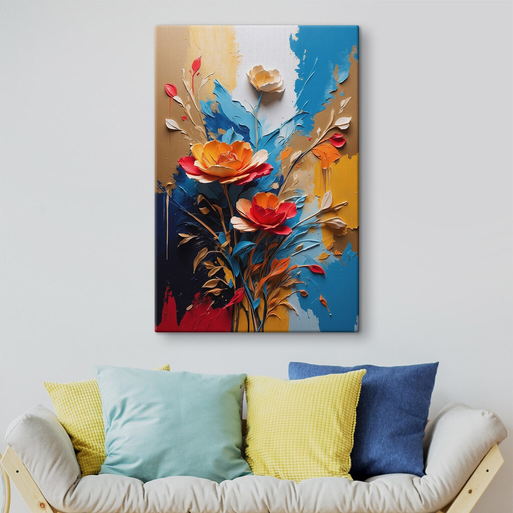 Painting of flowers and leaves Painting of flowers and leaves