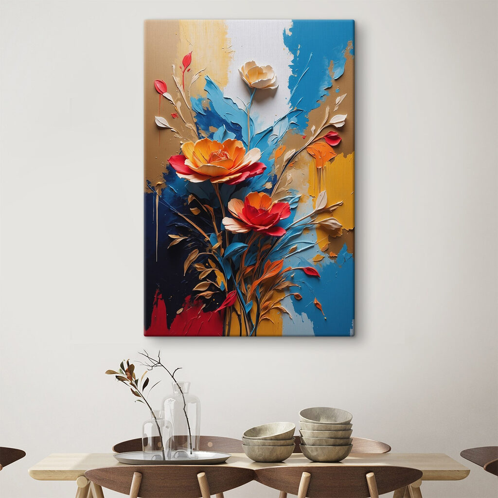 Painting of flowers and leaves Painting of flowers and leaves