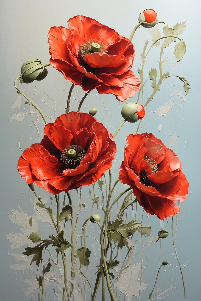 Vibrant red poppies in bloom Vibrant red poppies in bloom