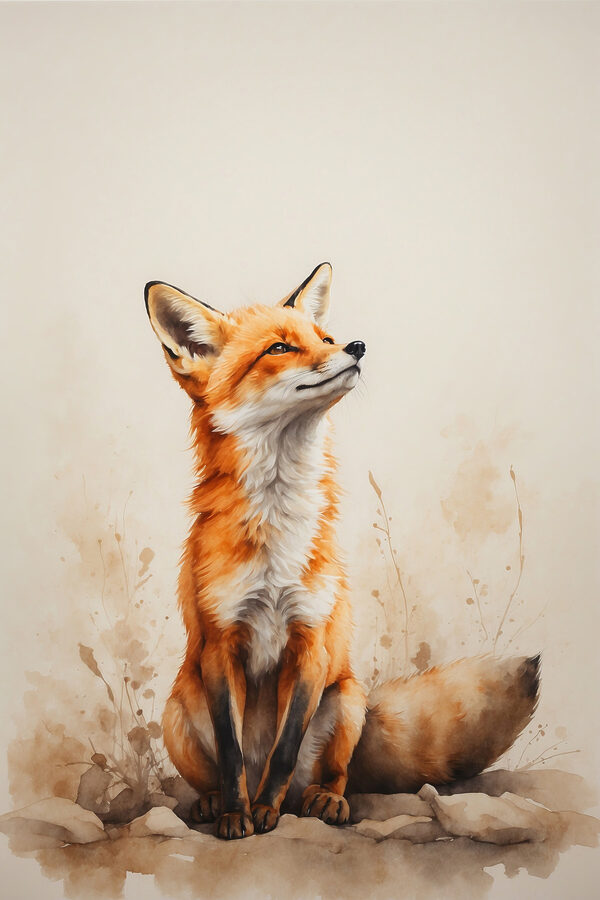 Painting of a fox Painting of a fox