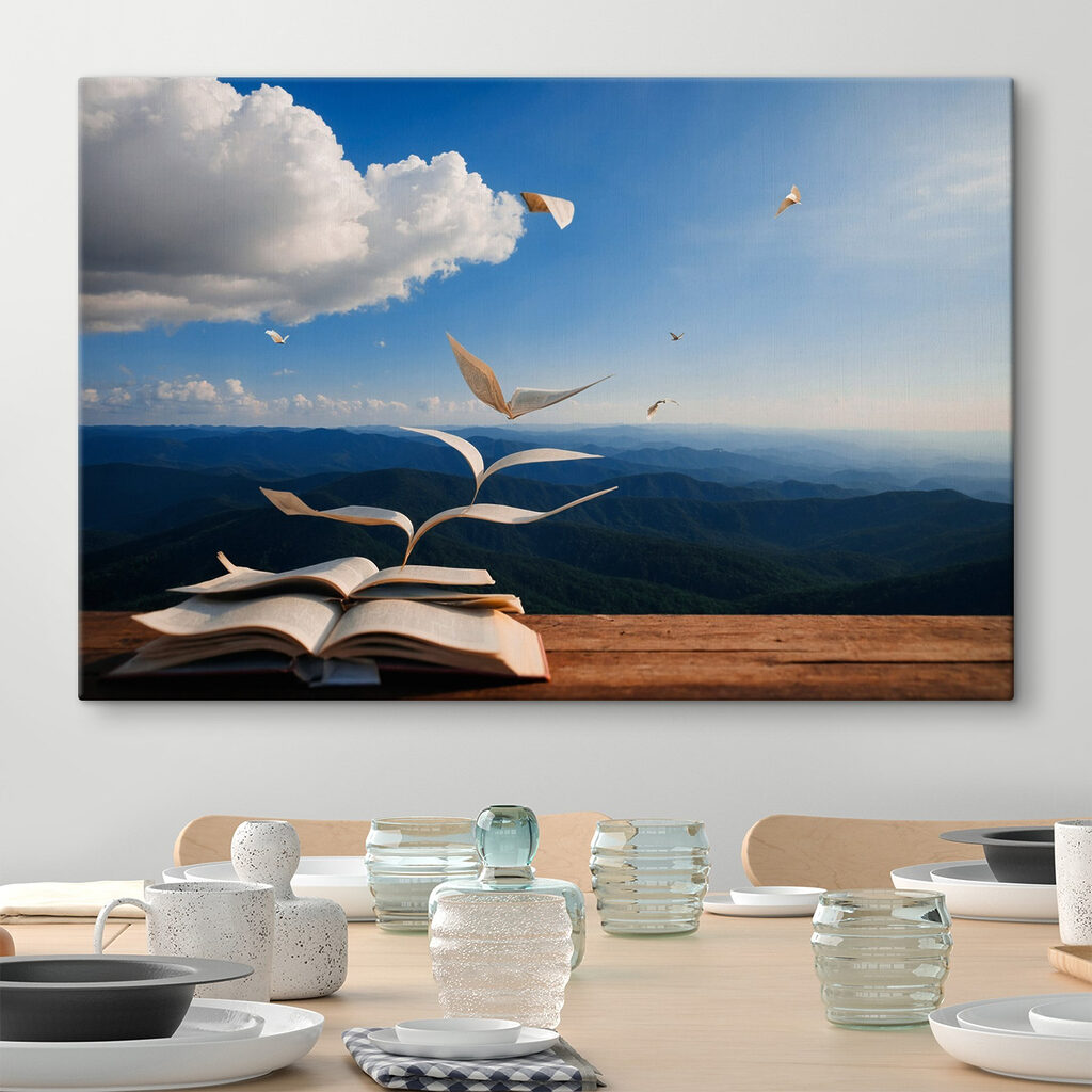 Book with flying birds flying out of it Book with flying birds flying out of it