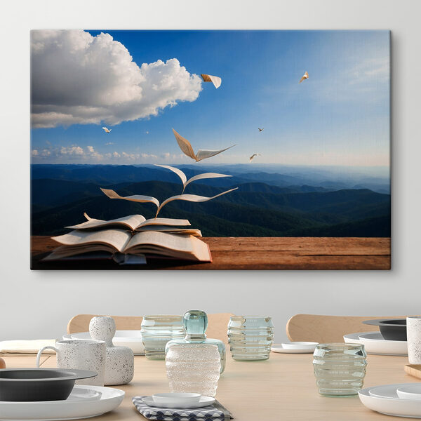 Book with flying birds flying out of it Book with flying birds flying out of it