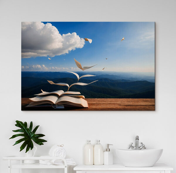 Book with flying birds flying out of it Book with flying birds flying out of it