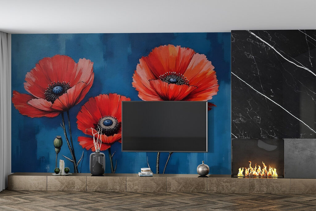 Painting of red flowers