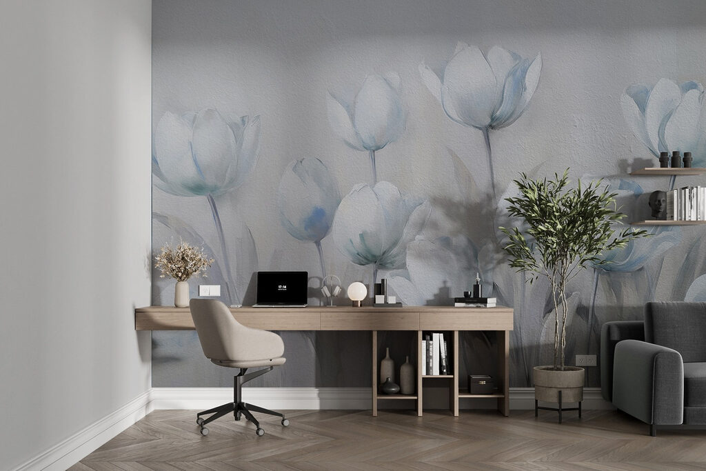 Painting of white flowers