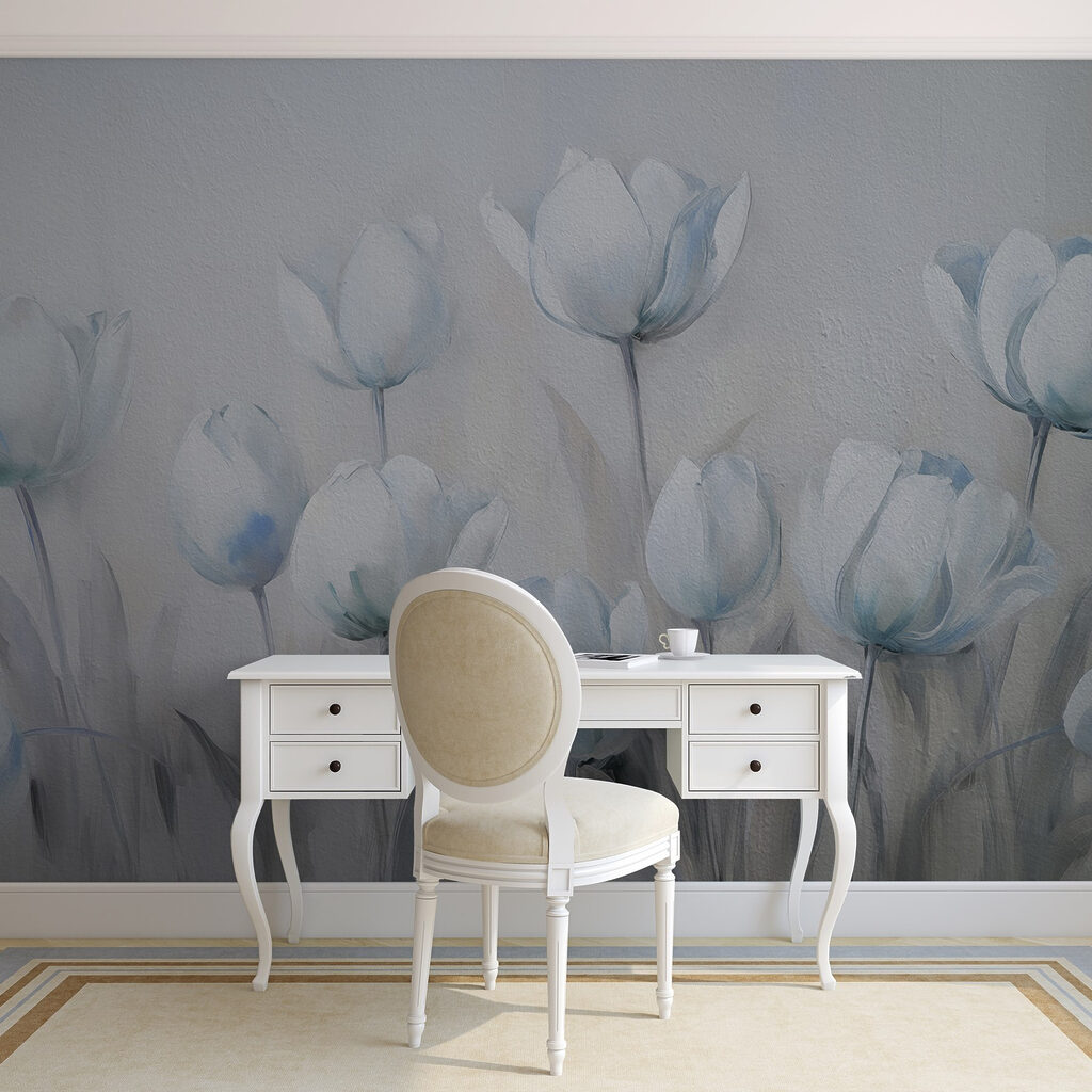 Painting of white flowers