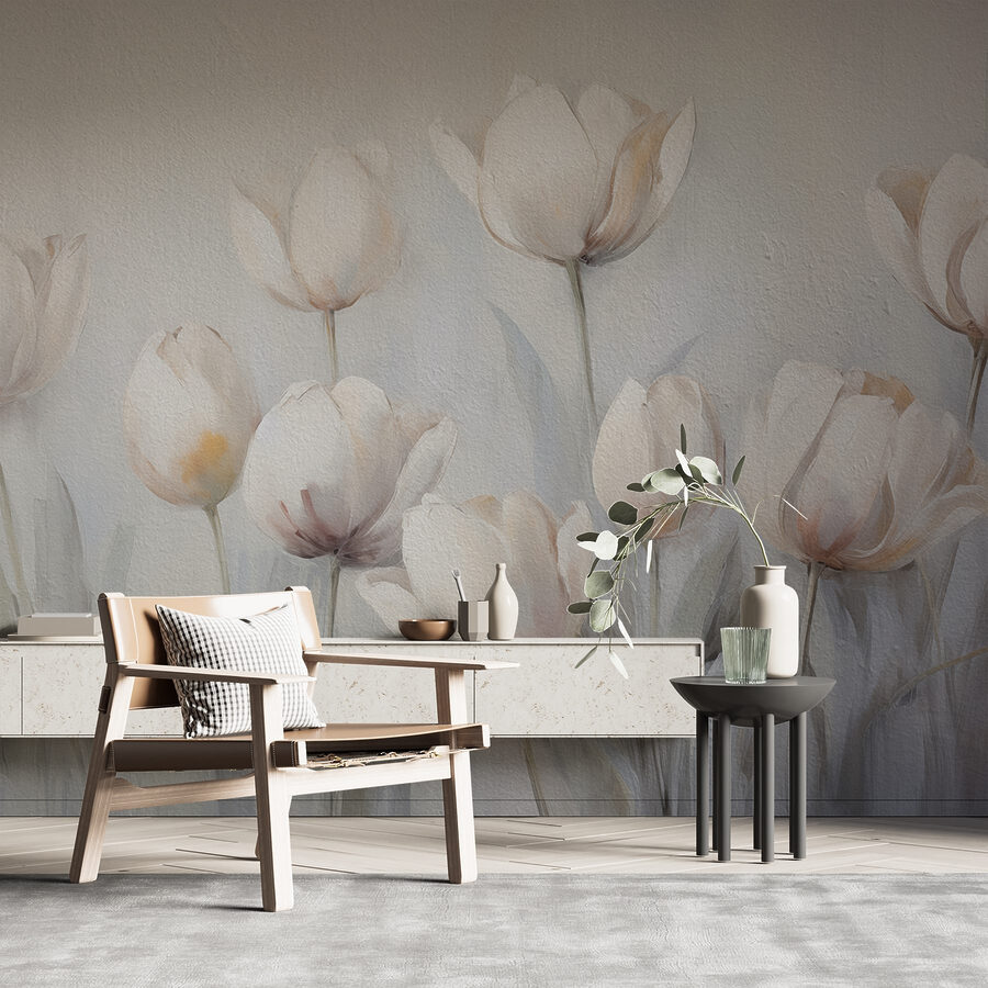 Painting of white flowers Painting of white flowers