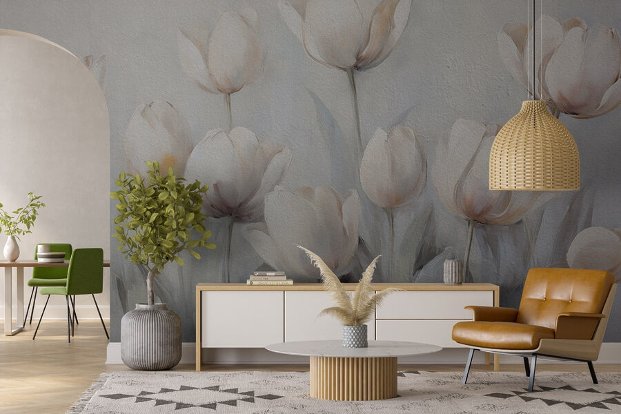 Painting of white flowers Painting of white flowers