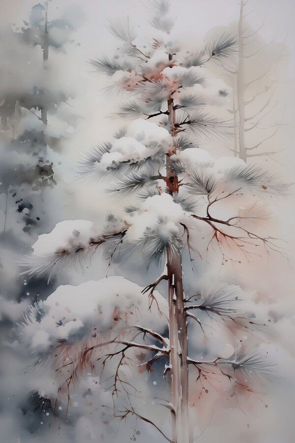 Snow covered tree in a forest Snow covered tree in a forest
