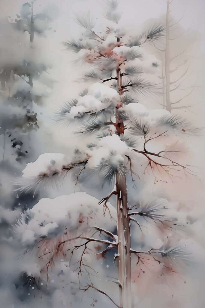 Snow covered tree in a forest Snow covered tree in a forest