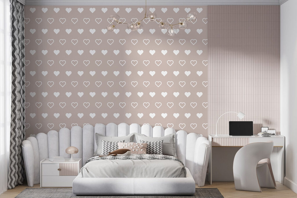 Pattern of hearts on a beige background Pattern of hearts on a beige background