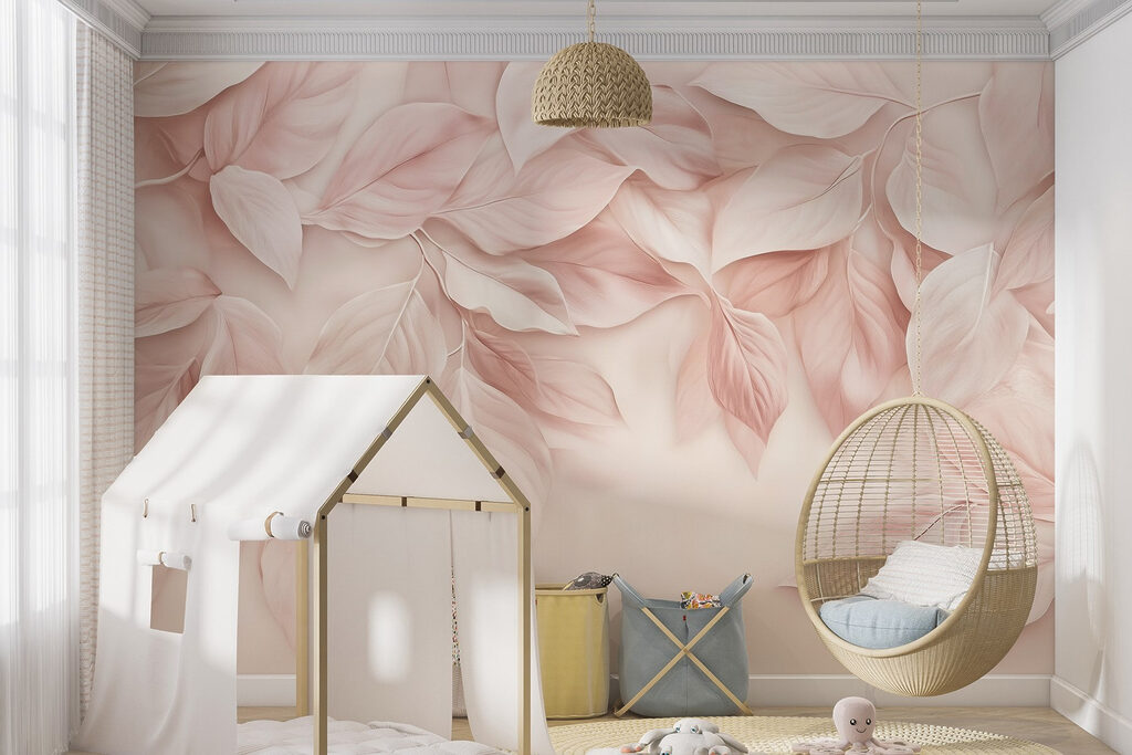 Delicate leaves in soft hues